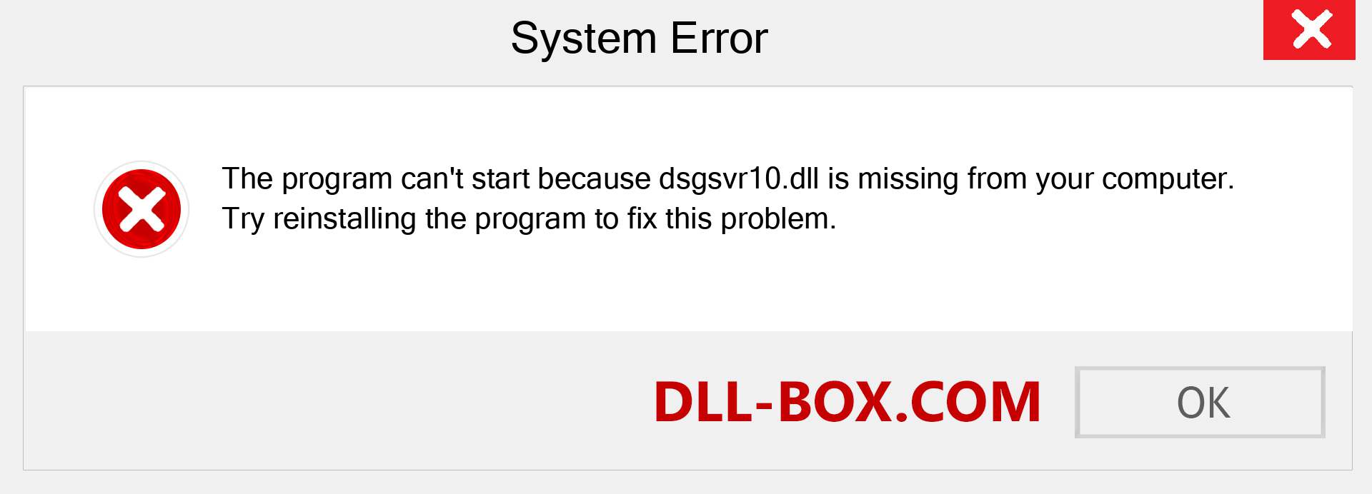  dsgsvr10.dll file is missing?. Download for Windows 7, 8, 10 - Fix  dsgsvr10 dll Missing Error on Windows, photos, images