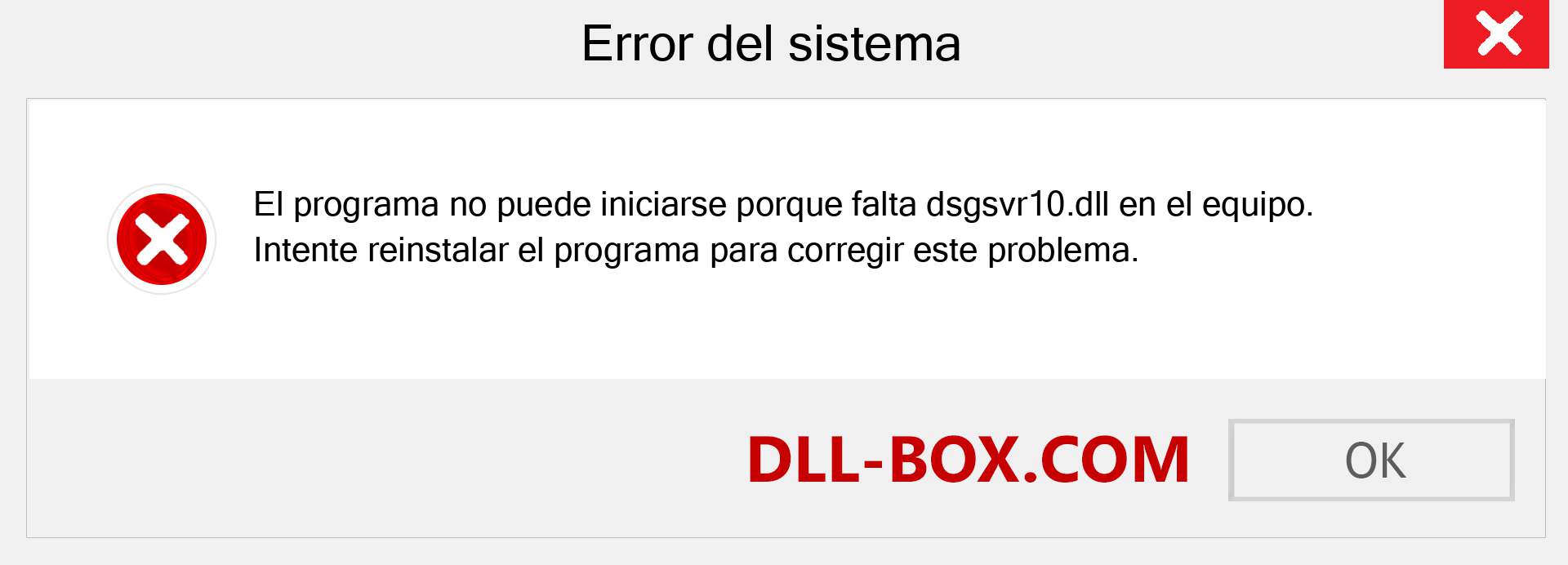 ¿Falta el archivo dsgsvr10.dll ?. Descargar para Windows 7, 8, 10 - Corregir dsgsvr10 dll Missing Error en Windows, fotos, imágenes